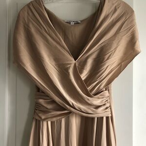 Elizabeth and James Tan Bridesmaid Wedding Dress Gown size Small